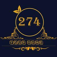 New unique logo design with number 274 vector