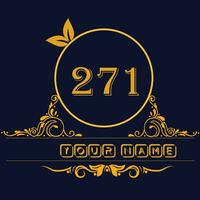 nuevo único logo diseño con número 271 vector
