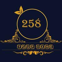 New unique logo design with number 258 vector