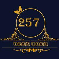 New unique logo design with number 257 vector