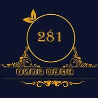 New unique logo design with number 281 vector