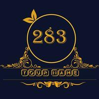 New unique logo design with number 283 vector