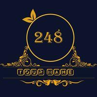 New unique logo design with number 248 vector