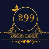 New unique logo design with number 299 vector