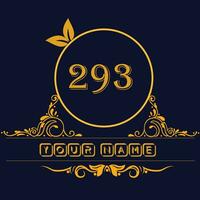 New unique logo design with number 293 vector