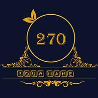 New unique logo design with number 270 vector