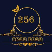 New unique logo design with number 256 vector