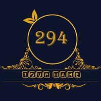 New unique logo design with number 294 vector