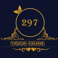 New unique logo design with number 297 vector