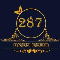 New unique logo design with number 287 vector