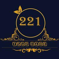 New unique logo design with number 221 vector