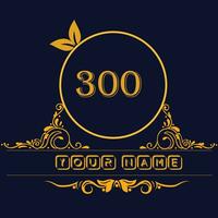 New unique logo design with number 300 vector