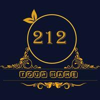 New unique logo design with number 212 vector