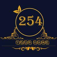 New unique logo design with number 254 vector