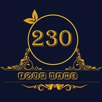 New unique logo design with number 230 vector