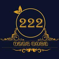 New unique logo design with number 222 vector