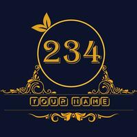 New unique logo design with number 234 vector