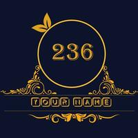 New unique logo design with number 236 vector