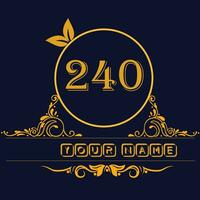 New unique logo design with number 240 vector