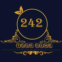 New unique logo design with number 242 vector