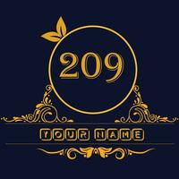 New unique logo design with number 209 vector