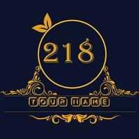 New unique logo design with number 218 vector