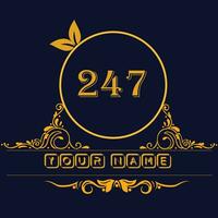 New unique logo design with number 247 vector