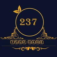 New unique logo design with number 237 vector