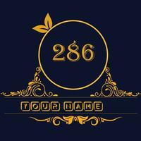 New unique logo design with number 286 vector