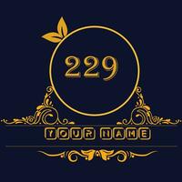 New unique logo design with number 229 vector