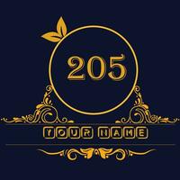 New unique logo design with number 205 vector