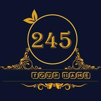 New unique logo design with number 245 vector