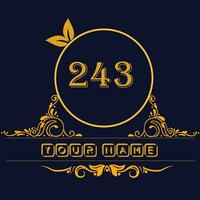 New unique logo design with number 243 vector
