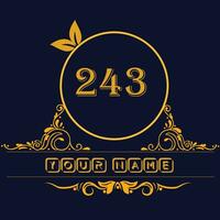 New unique logo design with number 243 vector