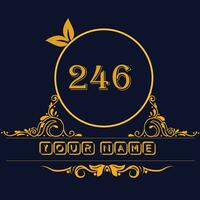 New unique logo design with number 246 vector