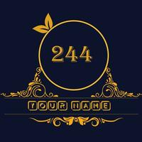 New unique logo design with number 244 vector