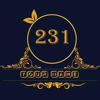 New unique logo design with number  231 vector