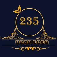 New unique logo design with number 235 vector