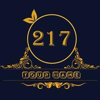 New unique logo design with number 217 vector