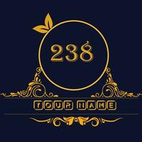 New unique logo design with number 238 vector