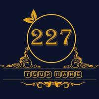 New unique logo design with number 227 vector