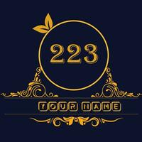 New unique logo design with number 223 vector