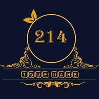 New unique logo design with number 214 vector