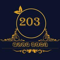 New unique logo design with number 203 vector