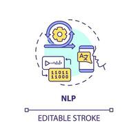 2D editable NLP thin line icon concept, isolated vector, multicolor illustration representing voice assistant. vector