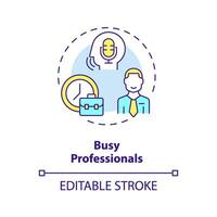 2D editable busy professionals thin line icon concept, isolated vector, multicolor illustration representing voice assistant. vector