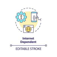 2D editable internet dependent thin line icon concept, isolated vector, multicolor illustration representing voice assistant. vector