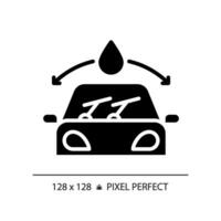 2D pixel perfect glyph style car windshield icon, isolated vector, simple silhouette illustration representing car service and repair. vector