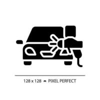 2D pixel perfect glyph style car paint icon, isolated vector, simple silhouette illustration representing car service and repair. vector