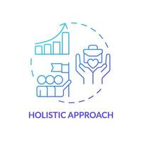 2D gradient icon holistic approach concept, isolated vector, mindful entrepreneurship thin line illustration. vector